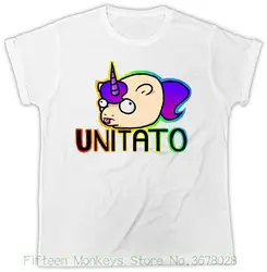 Для женщин футболка unitato футболка радуги половина Единорог половина картофеля Юмор гордость унисекс футболка с Футболка Прохладный