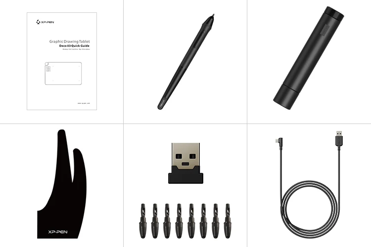 XP-Pen Deco 03 gráficos digitales inalámbricos dibujo tableta lápiz tableta con Stylus pasivo sin batería y 6 atajo - 6