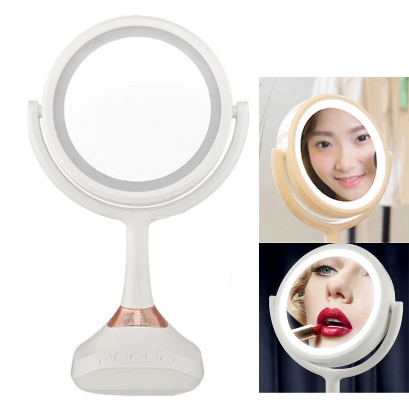 

Desktop 7.5 Inch Makeup Mirror 2-Face ABS Mirror 5X Magnifying Cosmetic Mirror LED bluetooth music mirror