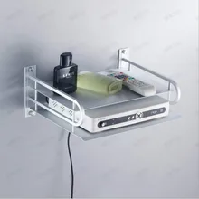 Wall Mounted Set-top Storage Shelf Aluminum TV Box Router Set-top Boxes Stand Holder Rack for TV Box, Apple TV, Roku 3/2, WiFi R Wall Mounted Set-top Storage Shelf Aluminum TV Box Router Set-top Boxes Stand Holder Rack for TV Box, Apple TV, Roku 3/2, WiFi R