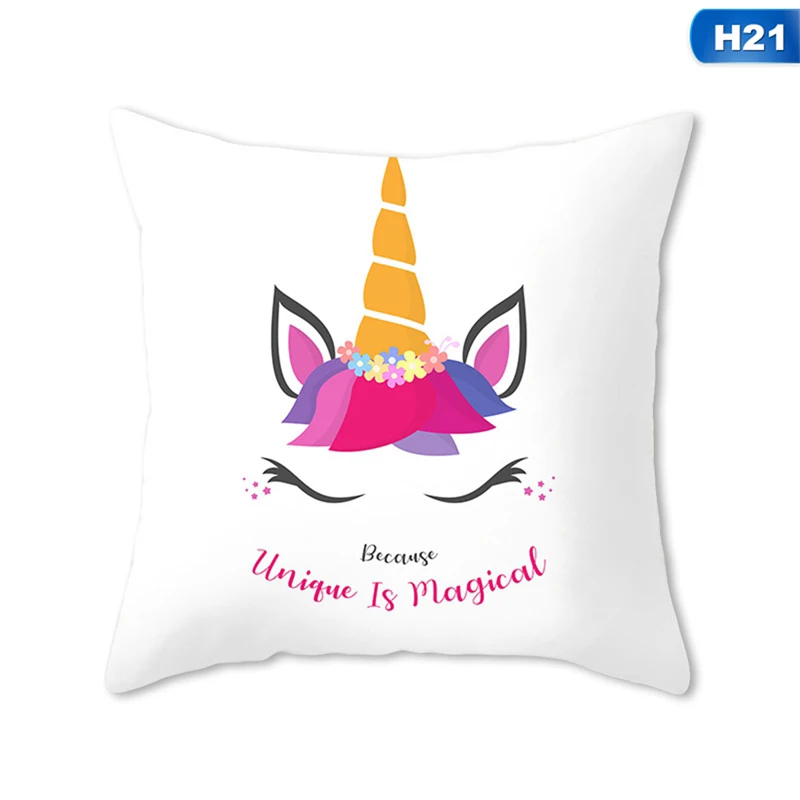 45x45cm Flamingo Unicorn Pillow Case Decorative Pillowcase -Unicorn Fashion HTB1UcmNigHqK1RjSZFPq6AwapXa7