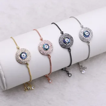 

Wholesale Jewelry bracelet Micro pave round charms bracelet Mix color metal chain bracelet fashion jewelry gift for lady 3567