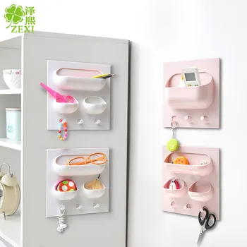 

Kitchen Storage Shelf Sundries Organizer Wall Hanger Box Bathroom Rack Kitchen Spoon Hook Toothbrush Sponge Holder On Wall 22*22