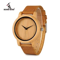BOBO BIRD-relojes de bambú para parejas, relojes de pulsera hechos a mano de madera Natural de lujo, regalos ideales, artículos OEM, envío directo