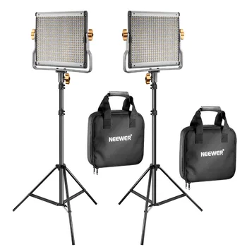 

Neewer 2 Packs Dimmable Bi-color 480 LED Video Light and Stand Lighting Kit LED Panel Light Stand for YouTube Studio Photography