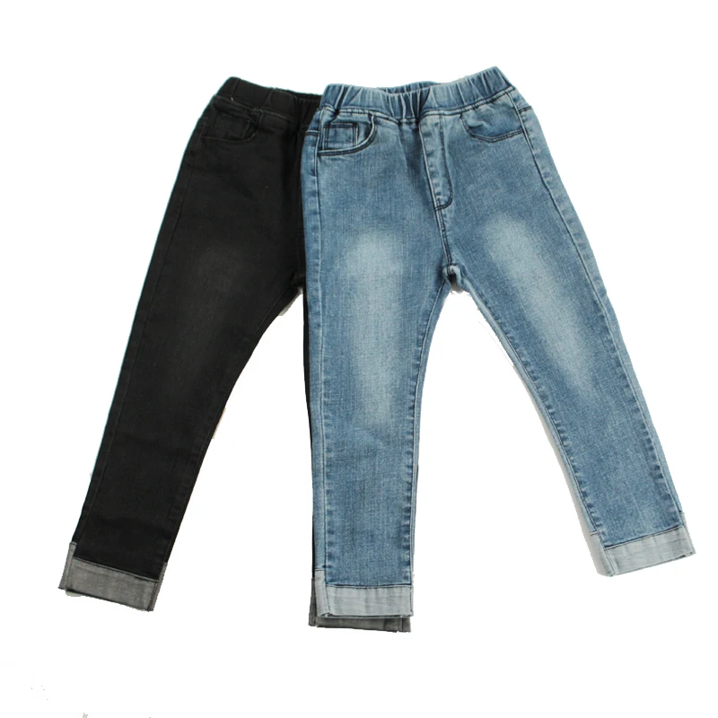 Коллекция года, одежда для детей джинсы для крупных детей весенне-осенние повседневные джинсы для девочек, хлопковые Стрейчевые штаны Корейская версия