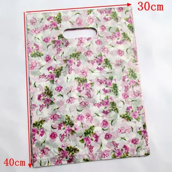 

100pcs small plastic gift bags cherry blossom flower color plastic Pouches for jewelry Boutique gift 40*30cm154057