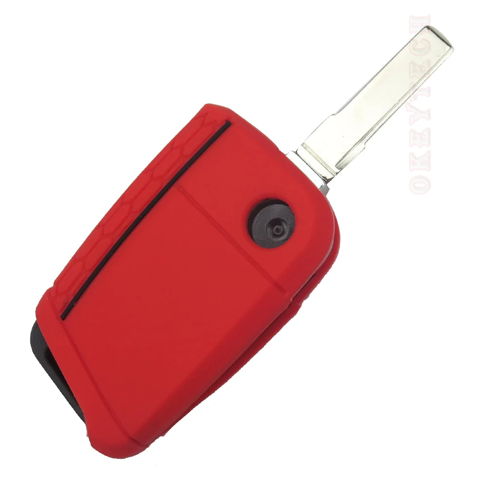 Okeytech силиконовый резиновый чехол для автомобильного ключа VW key Polo 2016 golf 7 MK7 Skoda