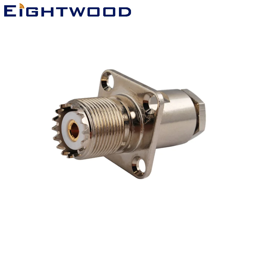 Eightwwood 5 шт. UHF/SO239 Зажим Джек Женский RF коаксиальный разъем адаптер с 4 отверстия