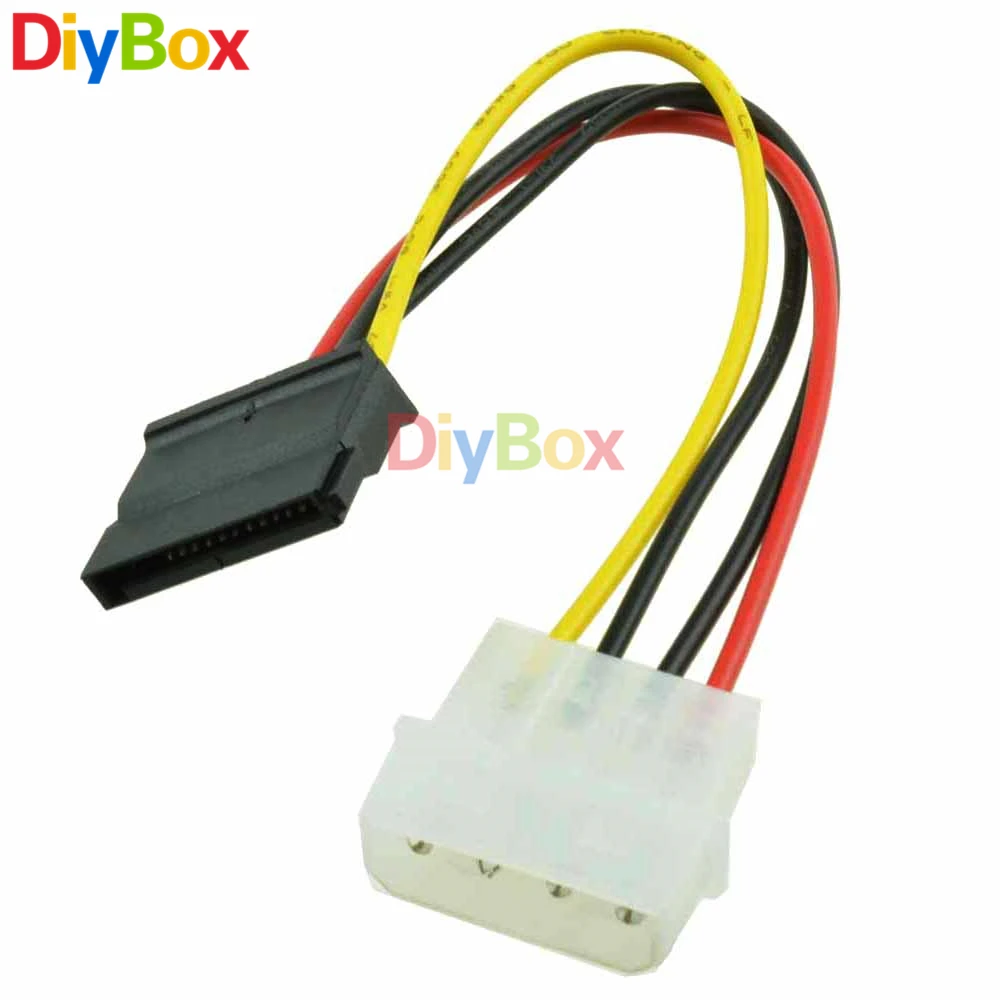 

2Pcs High Quality Male Female 4-pin Power Drive Adapter Cable to Molex IDE SATA 15-pin Connector