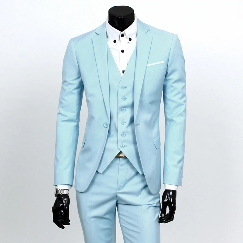 Suit jacket + Vest + trousers/ Three-piece sets / 2016 new men's one button wedding blazers coat / Men's waistcoat and pants