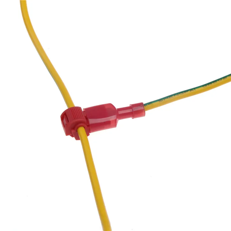 100 шт. T Tap/Папа изолированные стыковые Разъемы 22 18 AWG красный Быстрый Сращивание