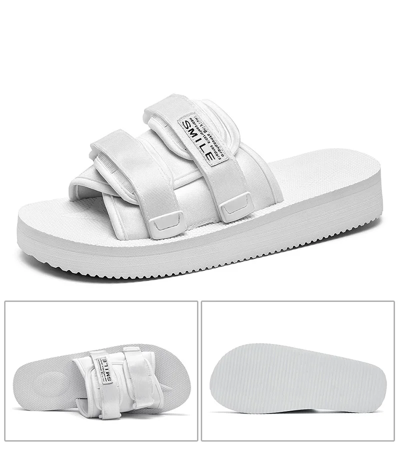 de praia clássico branco unisex casual slides
