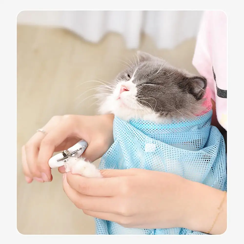 Модные сетчатые сумки для ухода за кошками сумка мытья кошек ванны товары без