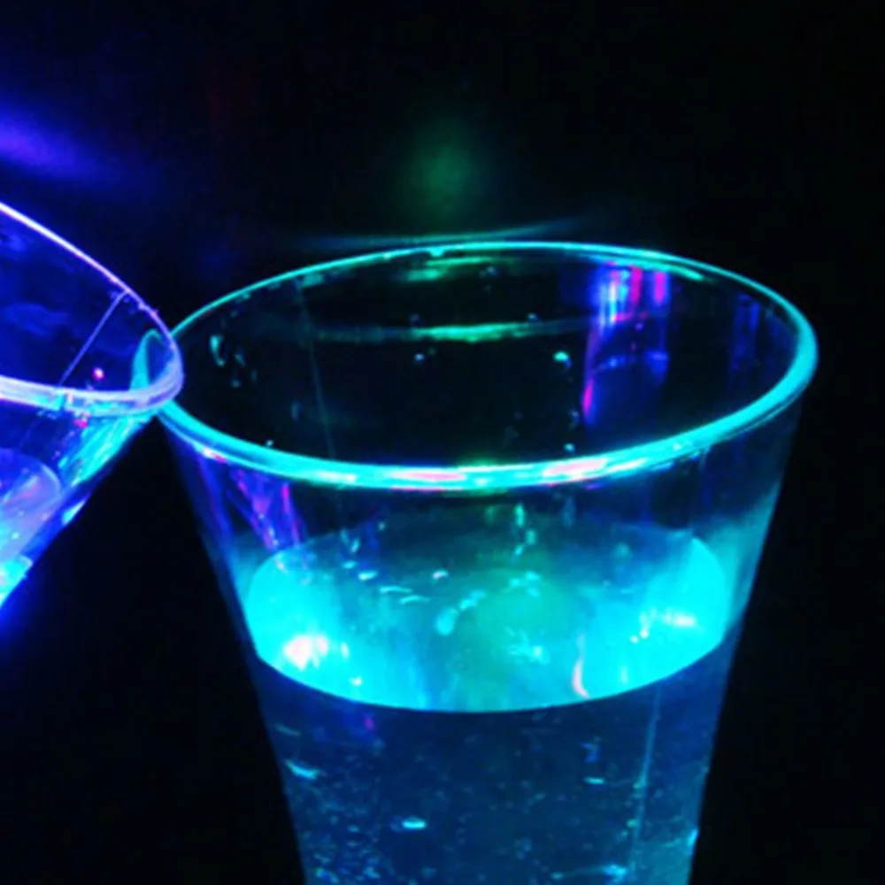 500 мл светодиодный светящиеся фонарики кубики льда медленно мигающий чашка с изменяющимся цветом света без переключателя для украшения свадебной вечеринки