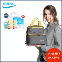 Двухслойная свежие ухода груди контейнер для молока Портативный контейнер для молока возраст инкубатор сумка детская дорожная сумка бутылки молока ящик для хранения сухого молока