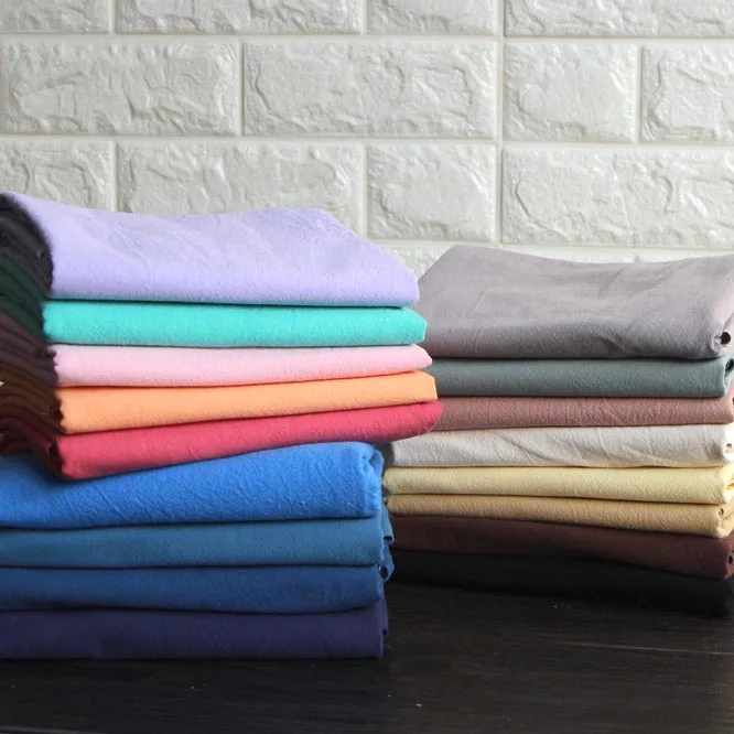 

50*140cm Thick Soft Solid Japanese Yarn Dyed Cotton Quilting Fabric DIY Handmade Purse patchwork Tissue Upholstery Sewing .