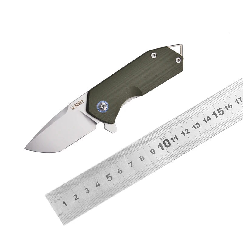 KUBEY KU203 EDC Флиппер нож, лезвие Tanto D2 и Ручка G10 Открытый складной нож с металлическим карманным зажимом для кемпинга пеших прогулок - Цвет: Армейский зеленый