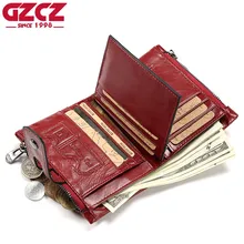 GZCZ Женский кошелек из натуральной кожи, женская мода, мини кошелек, держатель для карт, роскошный бренд, Женский кошелек на молнии, дизайнерский женский кошелек
