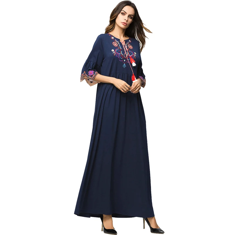 Летнее платье Абайи Турция мусульманский хиджаб Caftan Marocain Дубаи Оман Рамадана Elbise