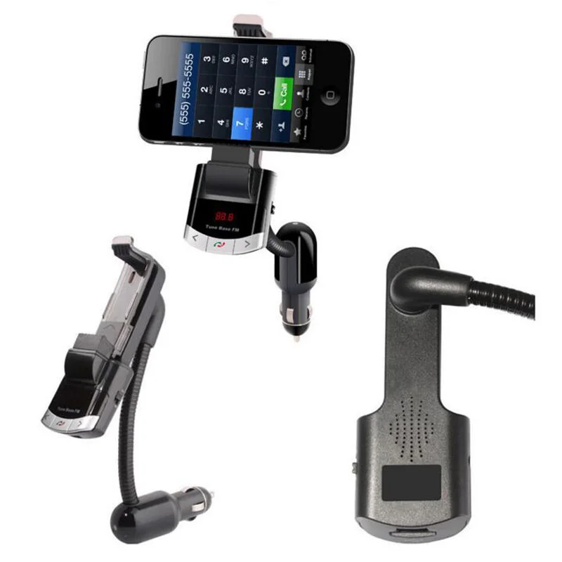 Multi Bluetooth Car Kit Phone Holder Original BT8118 BT Handfree Calling FM Transmitter with USB Charger Support Music Playing