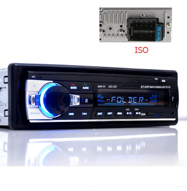 От DHL или FedEx 20 штук jsd 520 JSD-520 12V Bluetooth V2.0 автомобильный аудио стерео MP3 радио плеер 520 - Формат цифровых медиаданных: blackbutton--ISO