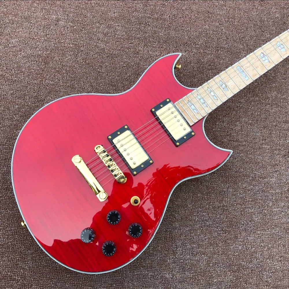 

Chinese Electric Guitars Guitar 22 Closed Knob Brazil Wood Electric Guitar Factory Direct Custom-made Real Photo Shows,red,