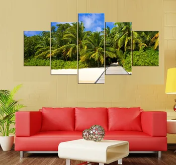 

5pcs,DIY Diamond Painting Cross Stitch Coconut Tree Blue Sky And Beach,Square Drill Mosaic Painting 5d full Diamond Embroidery