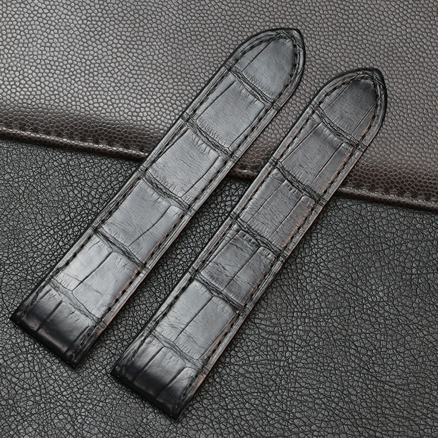 SAUPPO Ремешки для наручных часов подходит Santos Alligator Skin Leahter ремешок 20 мм 23 с