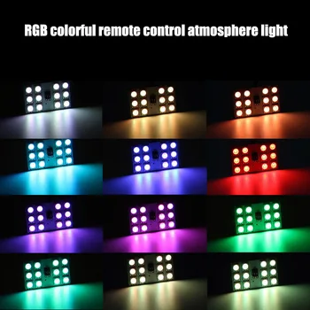

1 Pair RGB 5050 12SMD Car LED Remote Control Panel Interior Lights for Auto Dome Car Styling