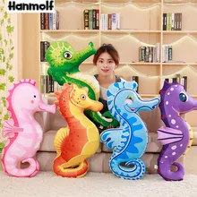 Милая хиппокамп животное плюшевая подушка красочный океан анимальный декор подушка для дивана домашний спальный Болстер 5 цветов 85 см