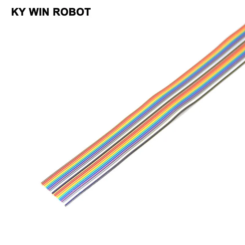 

1m 1.27mm Spacing Pitch 20 WAY 20 Pin Flat Color Rainbow Ribbon Cable Wire Stranded Conductor For PCB DIY 20P