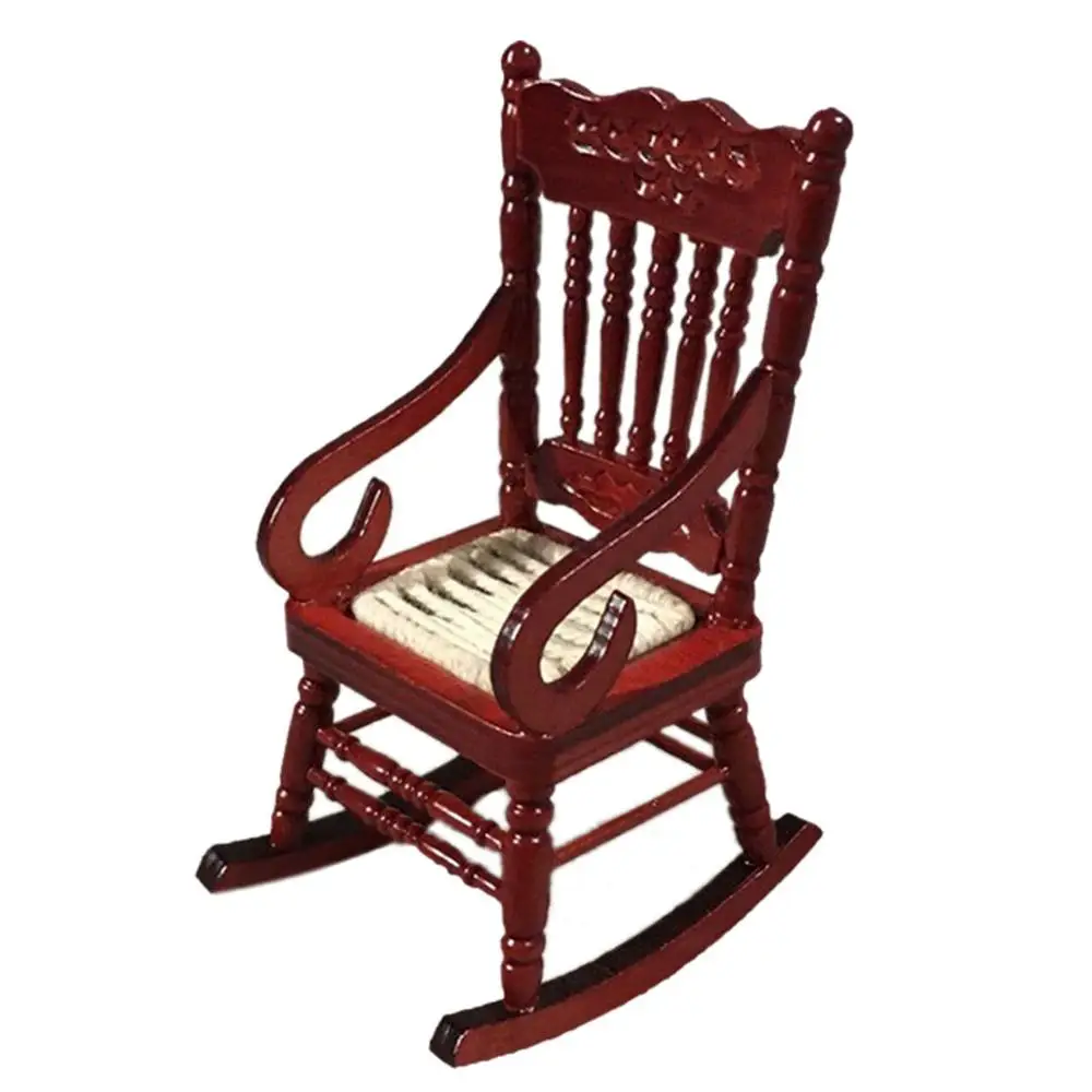 Новинка 1:12 миниатюрная мебель для кукольного домика белое деревянное кресло-качалка пеньковая веревка сиденье для кукол аксессуары для дома Декор Игрушки FF4 - Цвет: Red