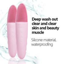 Silicone Sonic Vibration Mini Cleaner Deep Pore Cleaning Skin Massage Face Brush,Powered Facial Cleansing Devices