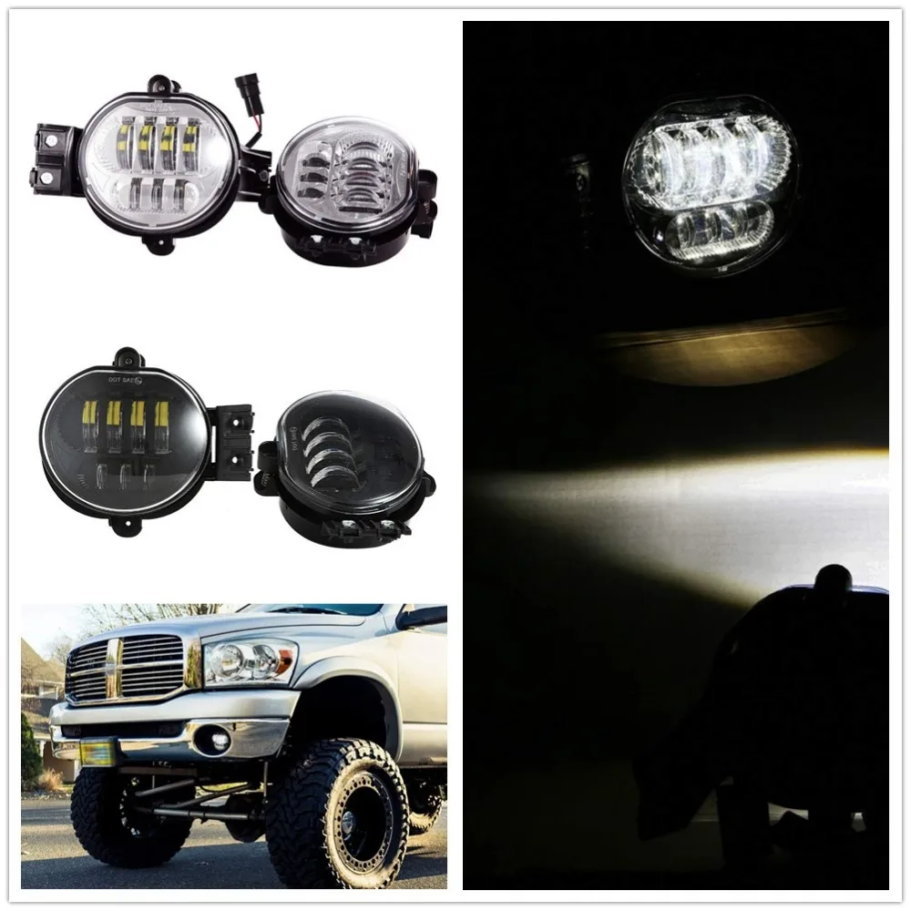 Per 02-08 Dodge Ram 1500 03-09 Dodge Ram 2500 Mb Di Ram 3500 04-06 Dodge Durango Ha Condotto La Luce Di Nebbia (Driver + Lato Passeggero Di Guida Lamp