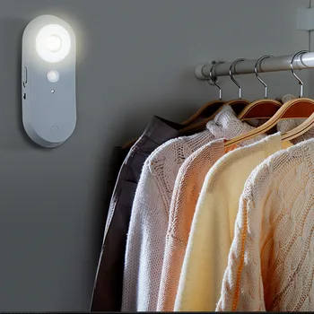 

LED Bedside Lamp Light Light Portable Wireless Motion Sensor Night Light Bathroo #XTN