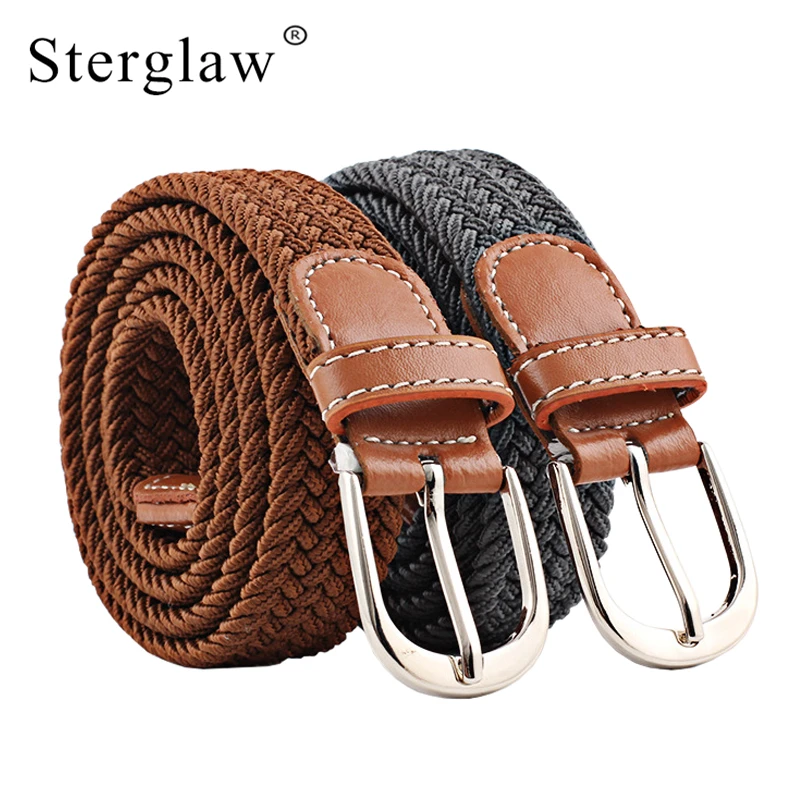 2018 Real Rushed Adult Solid 100 120cm Casual Stretch Woven Belt Women ...