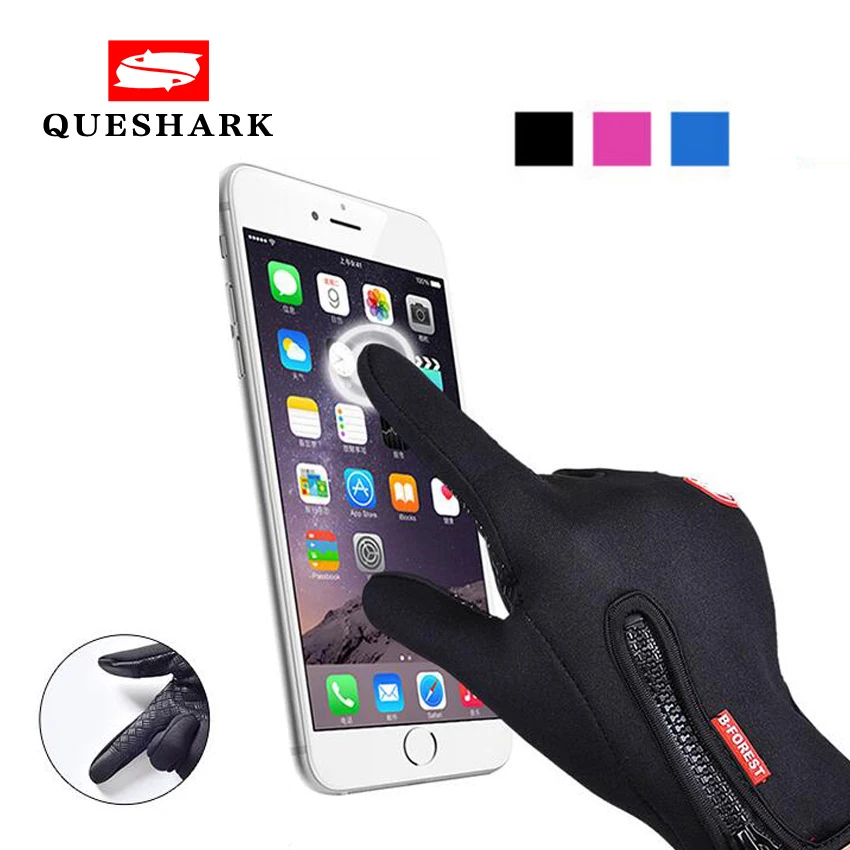 Queshark 5 أحجام الآسيوية الرجال النساء الاطفال تزلج قفازات الشتاء الدافئة التزلج قفازات في الهواء الطلق شاشة تعمل باللمس للماء المضادة للانزلا...