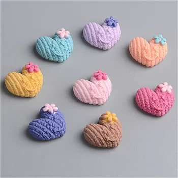 

10Pcs/lot Love Heart Resin Cabochon Flatbacks DIY Handmade Hair Bow Center Cabochons Phone Case Decoration Material Craft