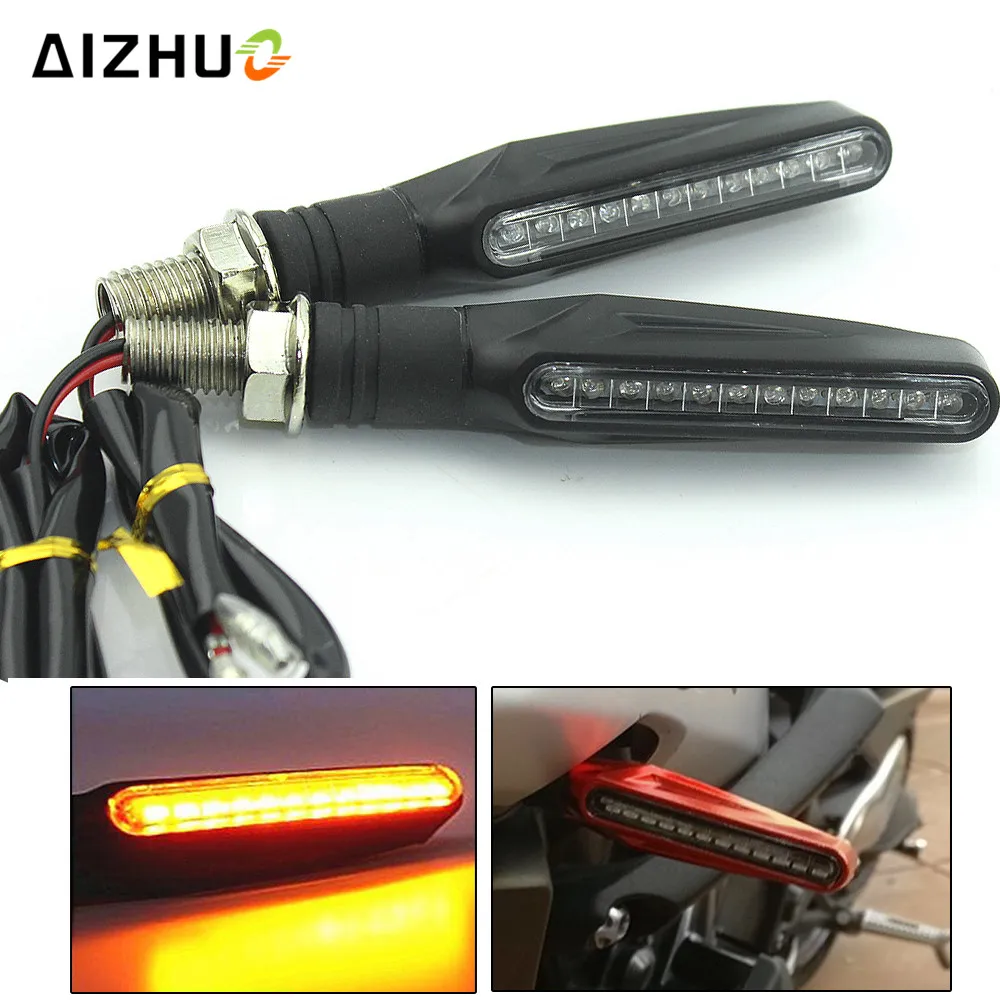 

Motorcycle Universal Turn Signal Light Flexible 12 LED Turn Signals Indicators Blinkers Flashers for yamaha tmax 530 msx 125 ktm