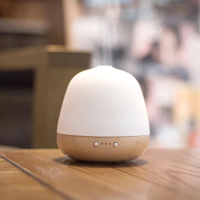 180ML Ultrasonic Aroma Diffuser Ceramic Real Wood Air Humidifier