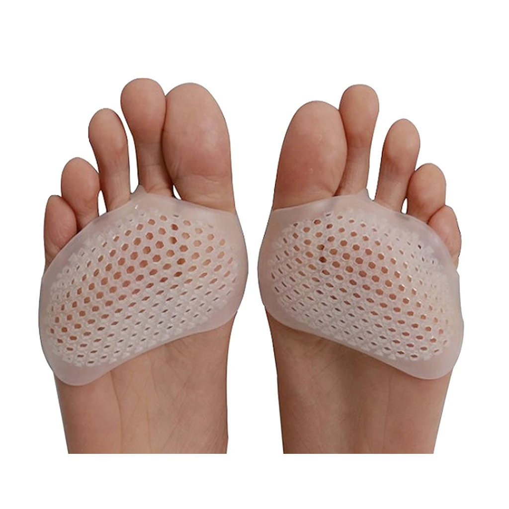 

1 Pair Silicone Gel Forefoot Pads for Women Metatarsal Pads Corns Blister Pads Breathable White High Heels Half Yard Insole