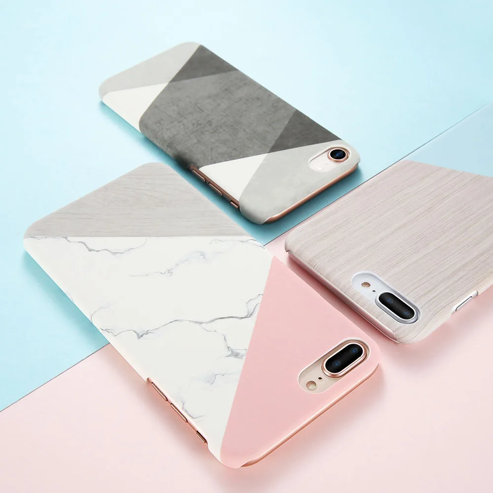 

KISSCASE Simple Case For iPhone 8 7 6S 6 Plus X XS Max XR Marble Wood Pattern Phone Case For iPhone 6S 6 7 8 Plus 5S SE 5 Cover