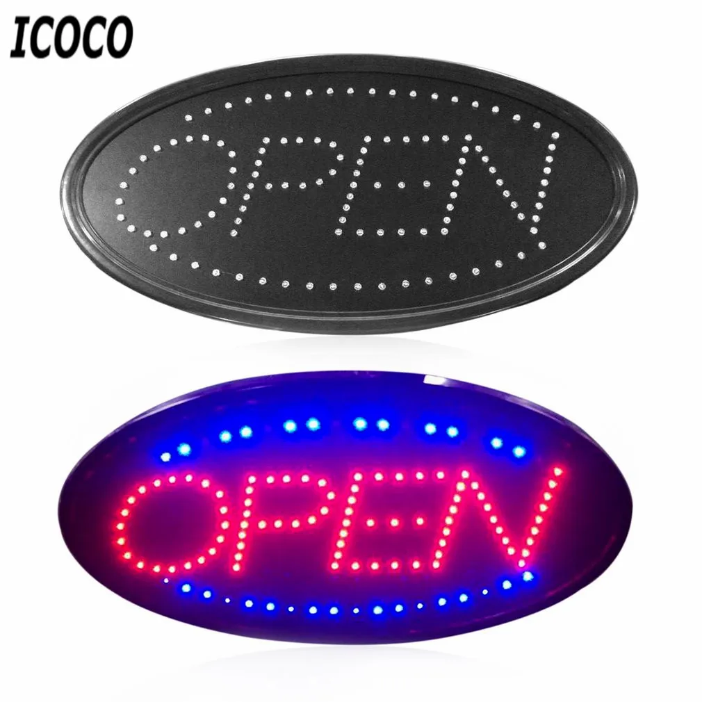 

ICOCO LED Open Sign Advertising Light Board Shopping Mall Bright Animated Motion Neon Business Store Billboard with US EU Plug