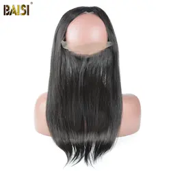 BAISI волосы перуанские прямые 360 кружевных фронтальных париков предварительно сорванные натуральные волосы с волосами младенца 100%