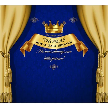 

Custom Vinyl Photography Background Baby Shower Prince Crown Newborn Birthday Party Children Backdrop for Photo Studio PA-010
