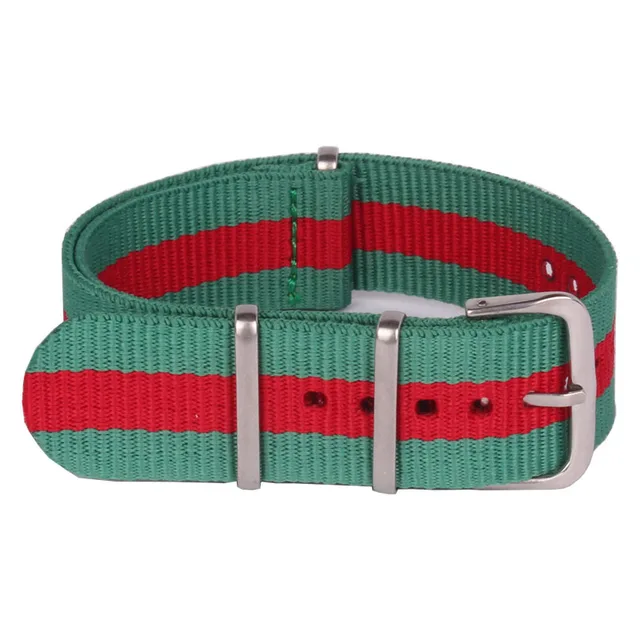Retro 20mm Kuat Multi Warna Hijau Merah Militer Tentara Nato Kain Retro 20mm Kuat Multi Warna Hijau Merah Militer Tentara Nato Kain Nylon Menonton Watchbands Woven