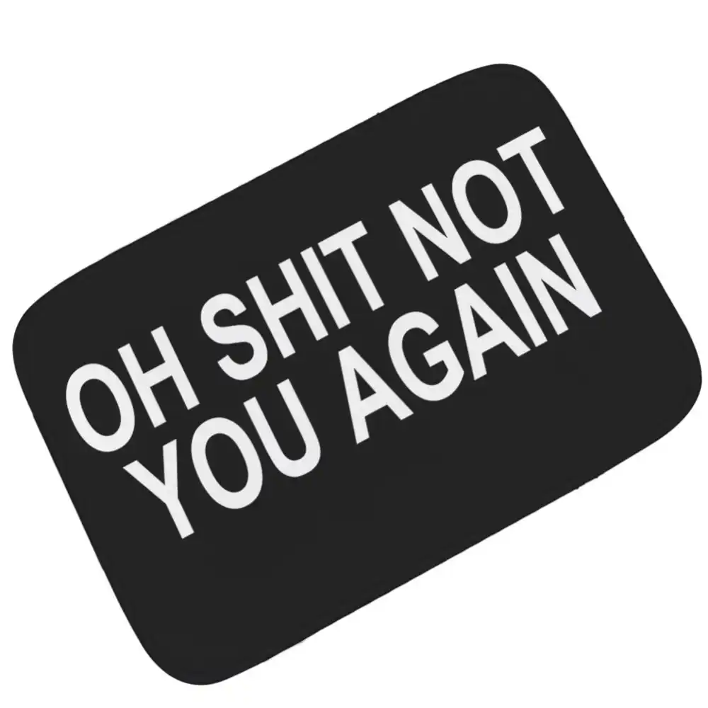 Funny Words Flannel Black White Anti Slip Doormats Door Entry