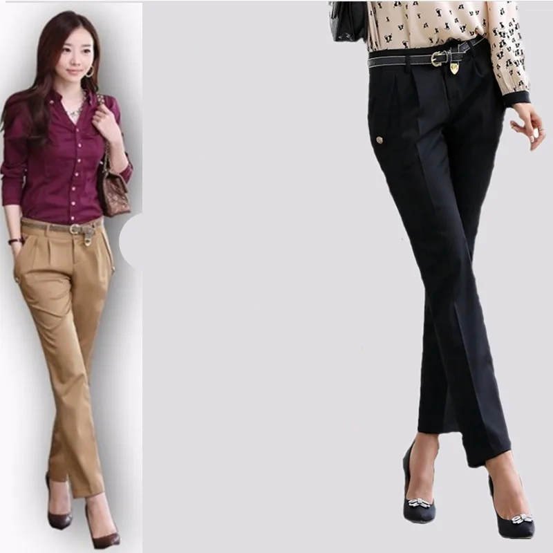 2015 women casual Khaki black pleated 