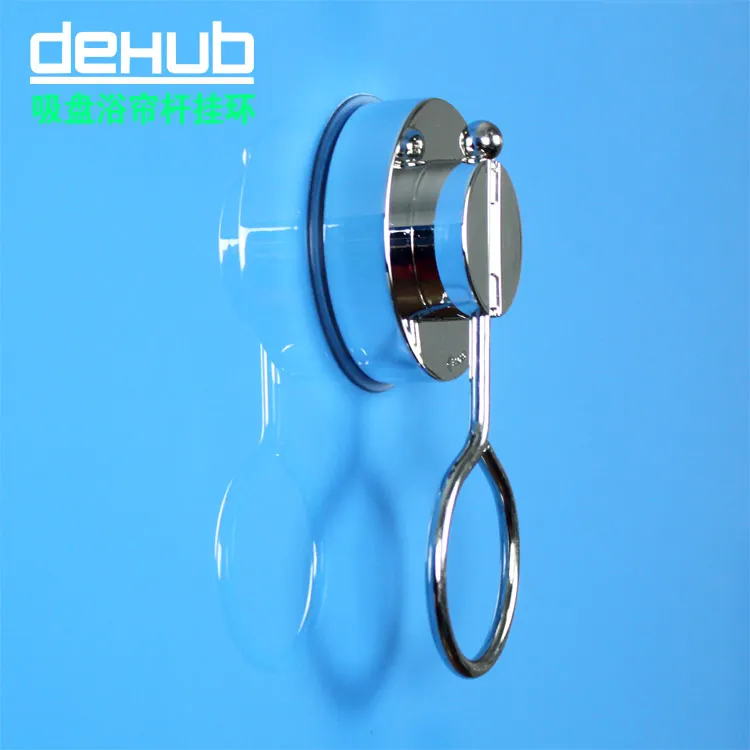 2014 New Dehub two colors vacuum strong suction cup wall mount shower curtain rings for curtains